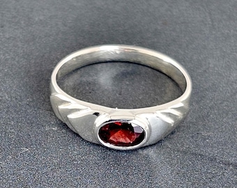 Bague argent grenat
