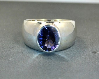 Sterling silver ring iolite