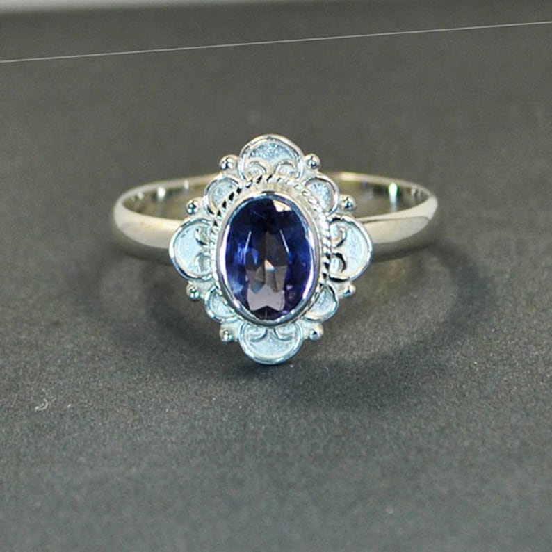 Sterling silver ring iolite image 1