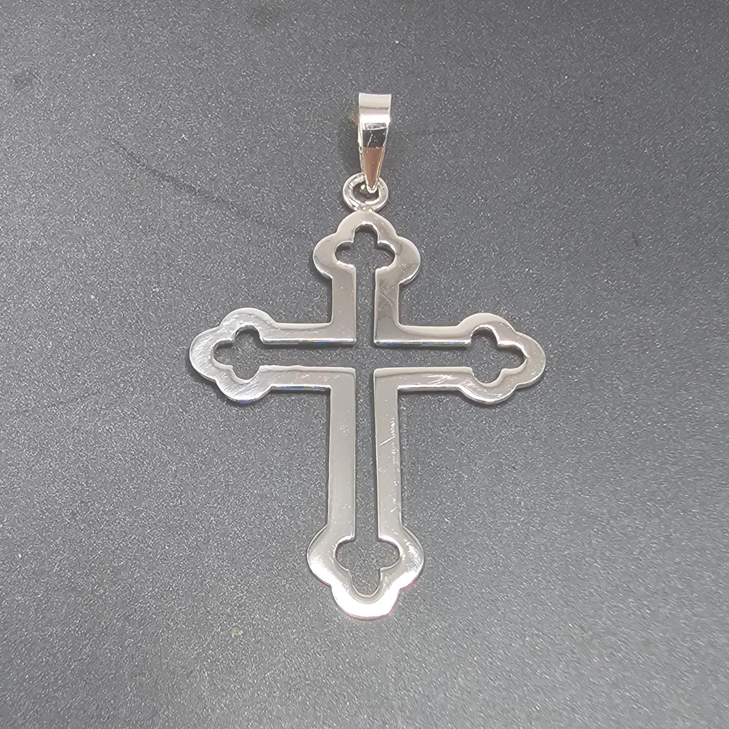 Pendentif croix chrétienne en argent sterling 925, Argent sterling, NA