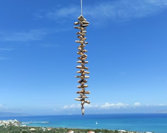 Chunky,earthy ,driftwood mobile.Handmade,recycled wood hanging.Eco beach garland.Original summer gift.