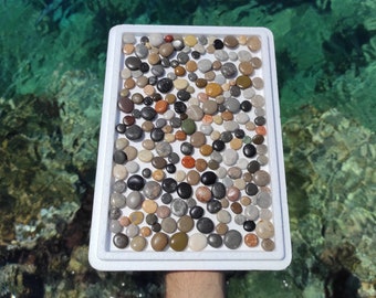 200 round, very small,colorful, beach pebbles.Genuine,rare volcanic beach stones for crafts Pebble art.0.8-2cm (0.3&quot;-0.8&quot;)