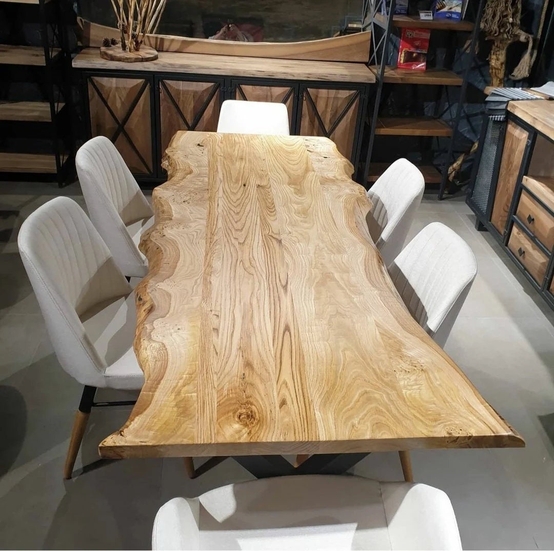 Custom Wooden Table Live Edge Dining Table Kitchen Dining Etsy