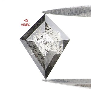 0.44 CT Natural Loose Kite Cut Diamond Salt And Pepper Diamond 6.75 MM Natural Loose Diamond Black Grey Color Kite Rose Cut Diamond NQ2167