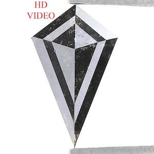0.92 CT Natural Loose Kite Shape Diamond Salt And Pepper Kite Diamond 9.85 MM Natural Black Gray Color Diamond Kite Rose Cut Diamond N2592