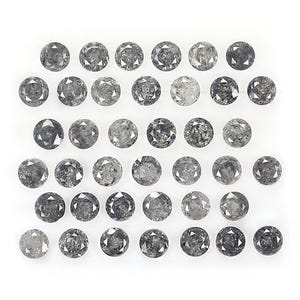 1.24 Ct Natural Loose Round Shape Diamond Salt And Pepper Round Diamond 1.90 MM Natural Black Grey Color Round Brilliant Cut Diamond NQ853