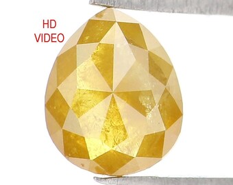 0.70 CT Natural Loose Pear Shape Diamond Yellow Color Pear Diamond Natural Loose Diamond 6.20 MM Pear Rose Cut Diamond Pear Diamond NQ2235