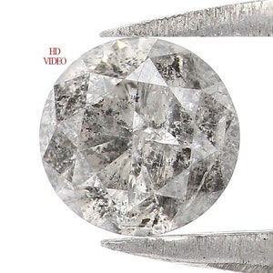 0.54 CT Natural Loose Round Brilliant Cut Diamond Salt And Pepper Diamond 5.05 MM Natural Loose Black Grey Color Round Cut Diamond NQ1830