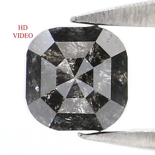 0.45 CT Natural Loose Radiant Cut Diamond Salt And Pepper Diamond 3.95 MM Natural Diamond Black Grey Color Radiant Rose Cut Diamond NQ9273