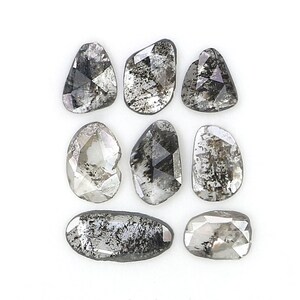 1.07 CT Natural Loose Slice Cut Diamond Salt And Pepper Slice Diamond 6.80 MM Natural Black Grey Color Diamond Slice Rose Cut Diamond NQ2510