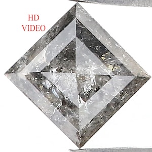 1.49 CT Natural Loose Diamond Kite Shape Diamond Salt And Pepper Diamond  8.85 MM Natural Loose Black Grey Kite Rose Cut Diamond QN863