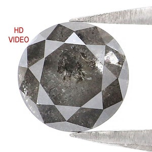 0.90 CT Natural Loose Round Shape Diamond Salt And Pepper Round Diamond 5.90 MM Natural Black Grey Color Round Brilliant Cut Diamond NQ9076