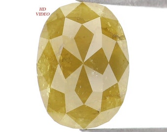 1.96 CT Natural Loose Oval Shape Diamond Yellow Green Color Oval Cut Diamond 9.30 MM Natural Loose Diamond Oval Rose Cut Diamond NQ9841