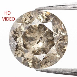 0.67 CT Natural Loose Round Brilliant Cut Diamond Salt And Pepper Diamond 5.35 MM Natural Loose Diamond Black Grey Round Cut Diamond NQ814