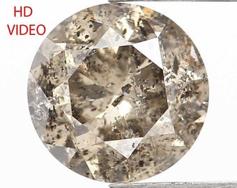 0.67 CT Natural Loose Round Brilliant Cut Diamond Salt And Pepper Diamond 5.35 MM Natural Loose Diamond Black Grey Round Cut Diamond NQ814