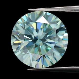 3.58 Ct Moissanite Diamond, Round Cut Moissanite, Blue Moissanite, Moissanite Gemstone, Loose Moissanite, Real Moissanite GN115