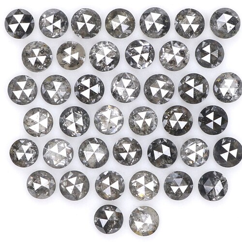 Natural Loose Rose Cut Salt And Pepper Diamond Black Grey Color 1.17 CT 1.80 MM Round Rose Cut shops Shape Diamond N1845