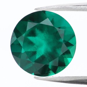 1.62 Ct Green Color Created Emerald Round Gemstone VS1 Clarity 8.00 MM GN25