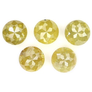 1.52 CT Natural Loose Round Rose Cut Diamond Yellow Color Round Shape Diamond 3.80 MM Natural Yellow Color Round Rose Cut Diamond NQ691