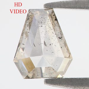 0.96 Ct Natural Loose Coffin Shape Diamond Salt And Pepper Coffin Cut Diamond 6.80 MM Black Grey Color Coffin Rose Cut Diamond QN204