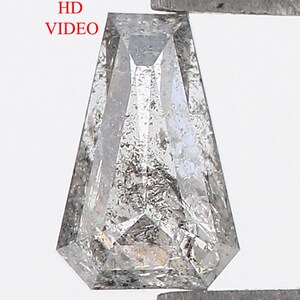 0.43 Ct Natural Loose Coffin Shape Diamond Salt Pepper Coffin Cut Diamond 5.90 MM Natural Black Grey Color Coffin Rose Cut Diamond QN914