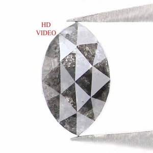 0.76 CT Natural Loose Marquise Diamond Salt And Pepper Diamond 7.40 MM Natural Loose Black Grey Diamond Marquise Rose Cut Diamond NQ9255