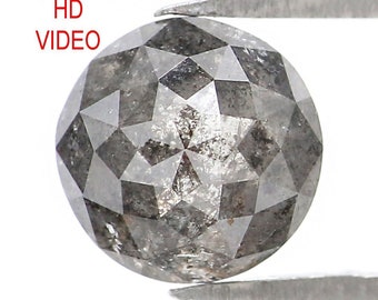 1.20 CT Natural Loose Rose Cut Diamond Salt And Pepper Diamond 6.20 MM Natural Loose Diamond Black Grey Color Round Rose Cut Diamond NQ1342