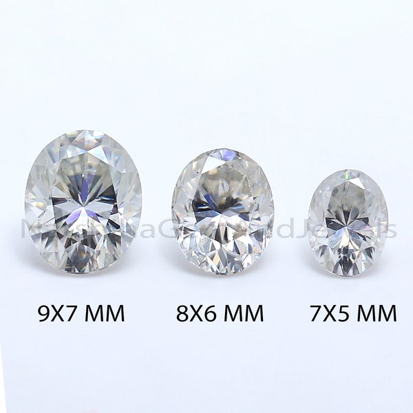 9X7, 8X6, 7X5 mm Lâche ovale Moissanite Diamant Blanc G H Couleur Vs Clarté Des Yeux Pierre Claire Pour Bague De Mariage De Fiançailles GN02