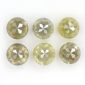 1.28 CT Natural Loose Round Rose Cut Diamond Yellow Color Round Shape Diamond 3.30 MM Natural Yellow Color Round Rose Cut Diamond NQ604