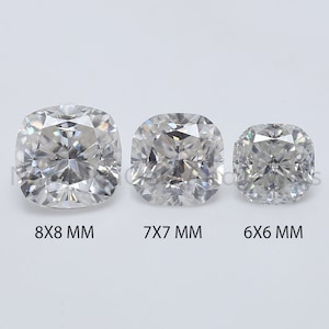 8X8, 7X7, 6X6 MM  Loose Cushion Moissanite Diamond White G H Color Vs Clarity Eye Clear Stone For Engagement  Wedding Ring GN11