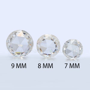 9 MM, 8 MM , 7MM  Loose Round Rose Cut Moissanite Diamond White G H Color Vs Clarity Eye Clear Stone For Engagement  Wedding Ring  GN03