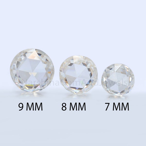9 MM, 8 MM , 7MM  Loose Round Rose Cut Moissanite Diamond White G H Color Vs Clarity Eye Clear Stone For Engagement  Wedding Ring  GN03
