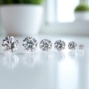 Round Cubic Zirconia Cut Stones White CZ Stones Round American Stone Simulated Stones 12 mm To 4 mm Round Brilliant Cut GN203