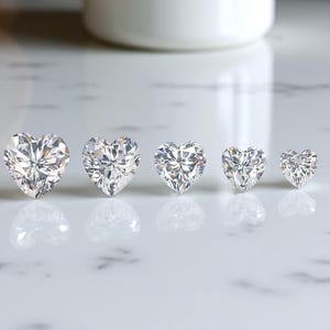 Heart Cubic Zirconia Cut Stones White CZ Stones Heart American Stones Simulated Stones 10X10/9X9/8X8/7X7/6X6 MM Heart Brilliant Cut GN201