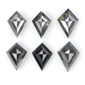 0.40 CT Natural Loose Kite Shape Diamond Salt And Pepper Kite Diamond 3.60 MM Natural Loose Black Grey Color Kite Rose Cut Diamond NQ2351