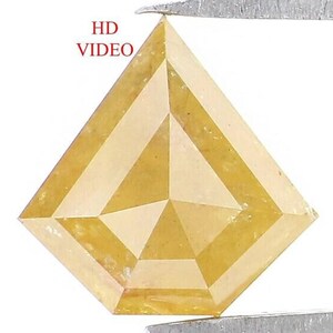 0.99 CT Natural Loose Shield Shape Diamond Yellow Color Shield Cut Diamond 6.80 MM Natural Loose Yellow Color Shield Rose Cut Diamond NQ684