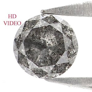 0.35 CT Natural Loose Round Shape Diamond Salt And Pepper Round Diamond 4.25 MM Natural Black Grey Color Round Brilliant Cut Diamond NQ2333
