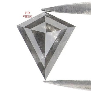0.58  CT Natural Loose Kite Shape Diamond Salt And Pepper Kite Diamond 6.40 MM Natural Diamond Black Gray Color Kite Rose Cut Diamond NQ2125