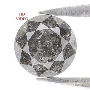 0.63 CT Natural Loose Round Brilliant Cut Diamond Salt And Pepper Diamond 5.30 MM Natural Loose Diamond Black Grey Round Cut Diamond NQ788