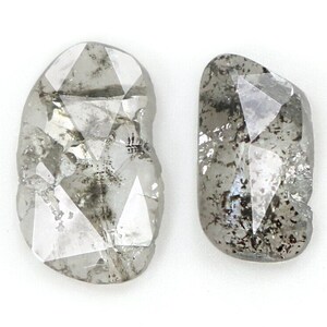 0.94 CT Natural Loose Slice Shape Diamond Salt And Pepper Slice Cut Diamond 7.05 MM Natural  Black Grey Color Slice Rose Cut Diamond NQ1632