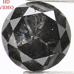 0.34 CT Natural Loose Round Shape Diamond Salt And Pepper Round Diamond 3.90 MM Natural Black Grey Color Round Brilliant Cut Diamond NQ305
