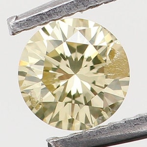 0.09 Ct Natural Loose Diamond, Light Yellow Diamond, Round Diamond, Round Brilliant Cut Diamond, Sparkling Diamond, Rustic Diamond N6476
