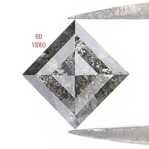 0.82 Ct Natural Loose Kite Cut Diamond Salt And Pepper Kite Cut Diamond 7.05 MM Natural Loose Black Grey Color Kite Rose Cut Diamond QN1650