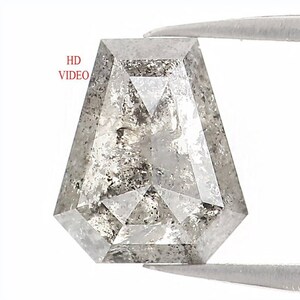 0.97 CT Natural Loose Coffin Shape Diamond Salt And Pepper Coffin Cut Diamond 6.70 MM Black Grey Color Coffin Shape Rose Cut Diamond QN1553