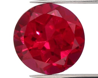 7.00 MM Created Ruby Gemstone, Red Ruby, Round Ruby, July Birthstone, Ruby Loose Stone, Ruby Cabochon, Ruby Faceted GN119