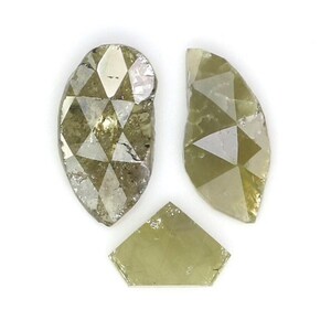 2.17 CT Natural Loose Slice Shape Diamond Yellow Color Slice Cut Diamond 6.60 MM Natural Diamond Yellow Color Slice Rose Cut Diamond NQ7852