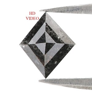 0.88 CT Natural Loose Kite Shape Diamond Salt And Pepper Kite Diamond 7.40 MM Natural Diamond Black Gray Color Kite Rose Cut Diamond NQ2511