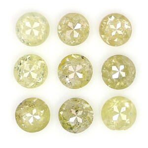 1.28 CT Natural Loose Round Shape Diamond Yellow Color Round Cut Diamond 3.00 MM Natural Loose Yellow Color Round Rose Cut Diamond NQ1727