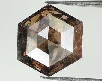 2.14 Natural Loose Diamond Hexagon Brown Color I3 Clarity 7.80 MM KR2102
