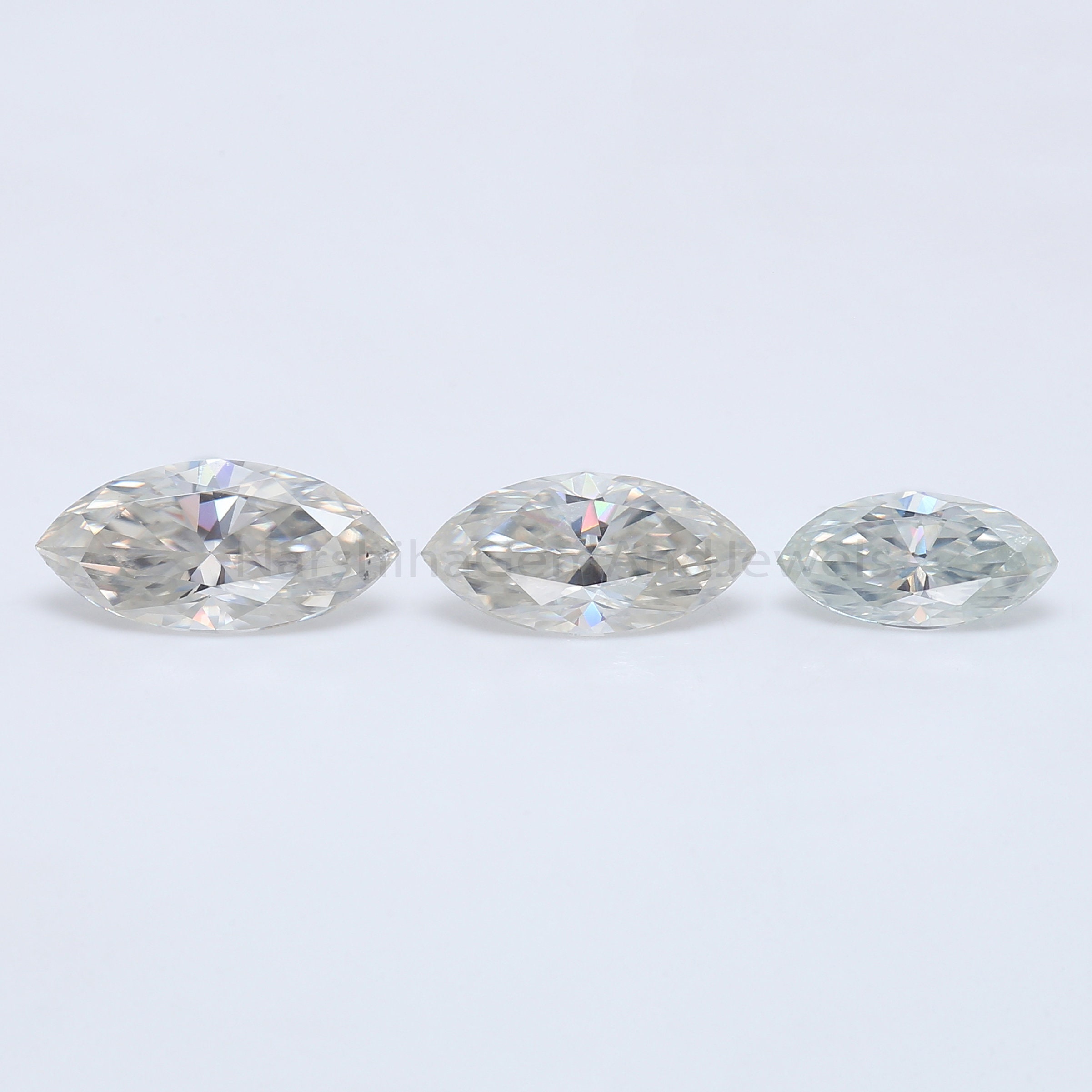 Lab-Created Marquise Moissanite Stone - Loose, D Color, VVS1 Clarity (1.5x2.5 To 9x18mm)